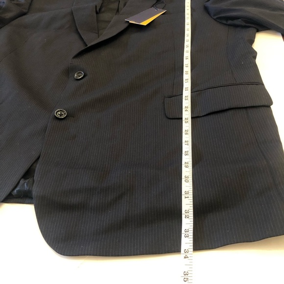 Stafford® Executive Super 100 Wool Classic Black Blazer Suit Jacket 54 B&T BLong - Picture 15 of 16
